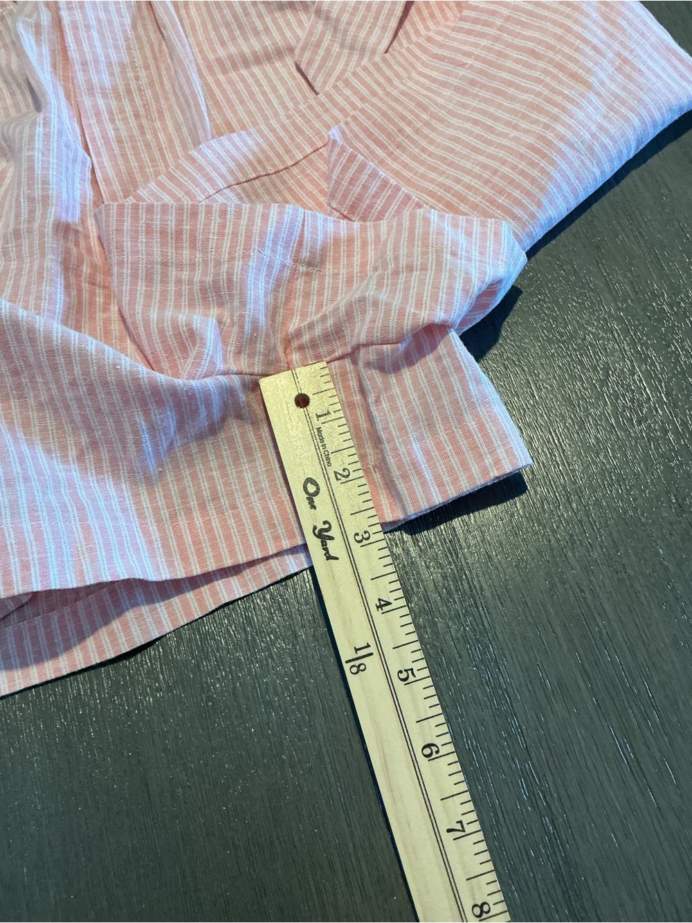 NWT GB Pink Striped Linen Blend Paperbag Shorts Size L - Picture 10 of 10